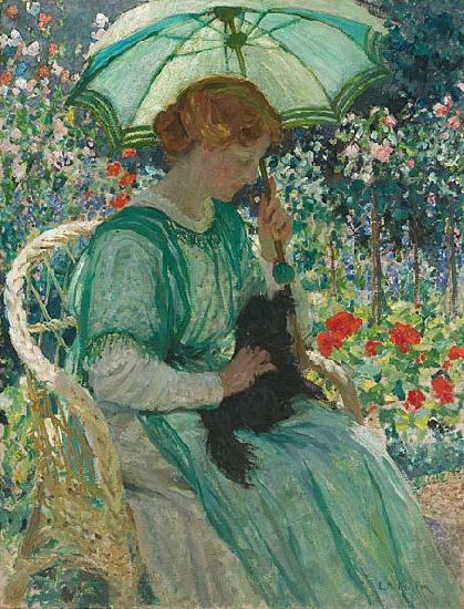 E.Phillips Fox The green parasol, oil painting image